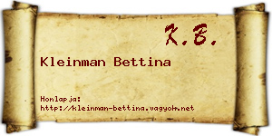 Kleinman Bettina névjegykártya